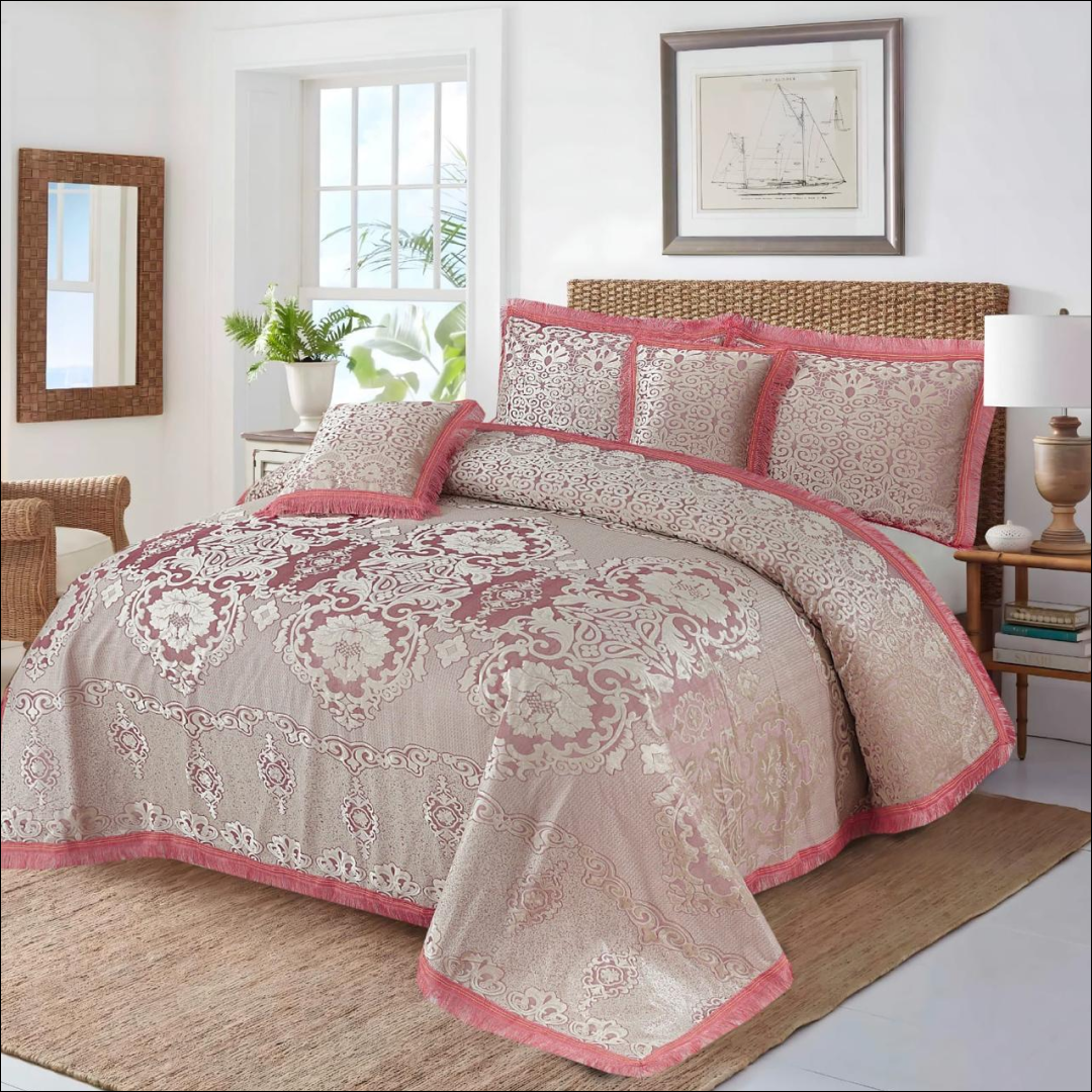 Marry Silver Bridal Bed Sheet Set - Palachi - 5pcs - MSB37