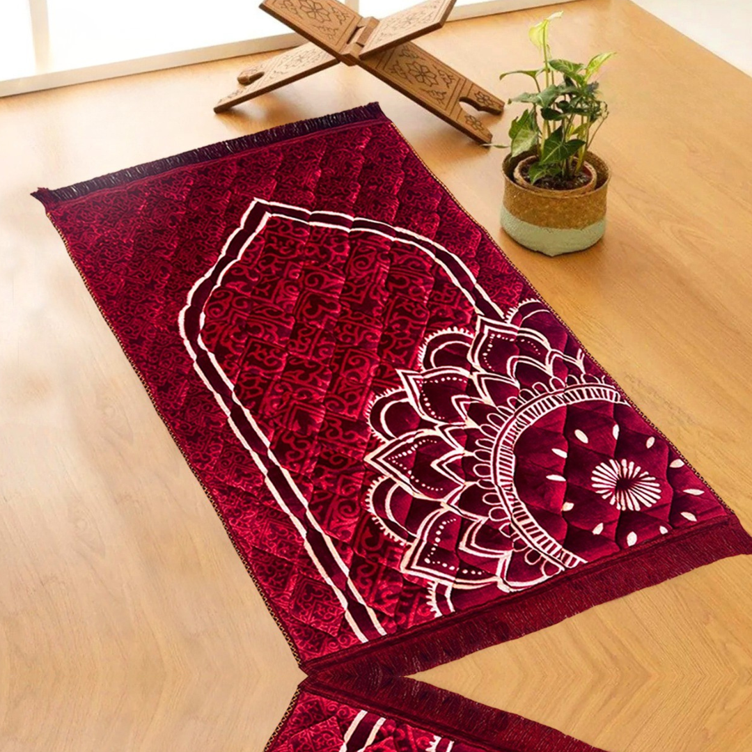 Premium Velvet Prayer Mat - Up Size - VPM09