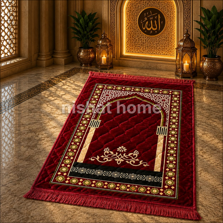 Premium Velvet Prayer Mat - Up Size - VPM28
