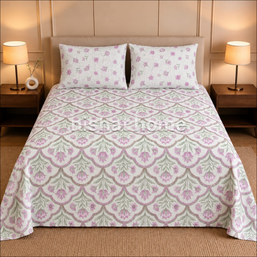 Executive Pure Cotton Bed Sheet - King - 3pcs - NLB126