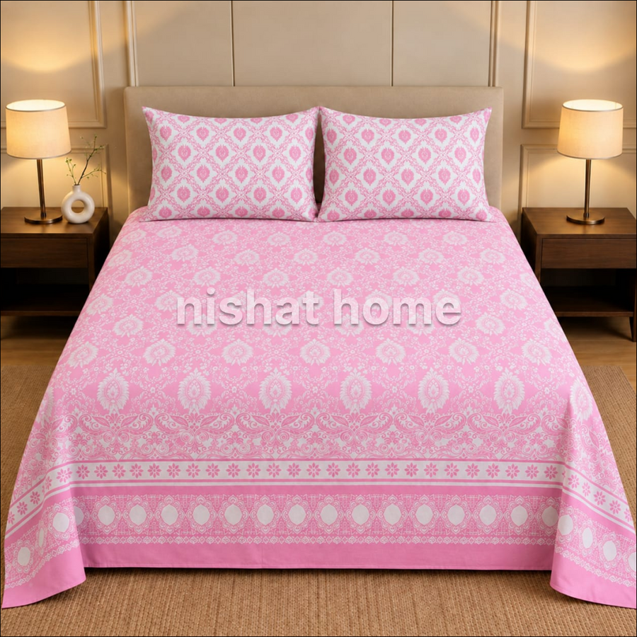 Executive Pure Cotton Bed Sheet - King - 3pcs - NLB138