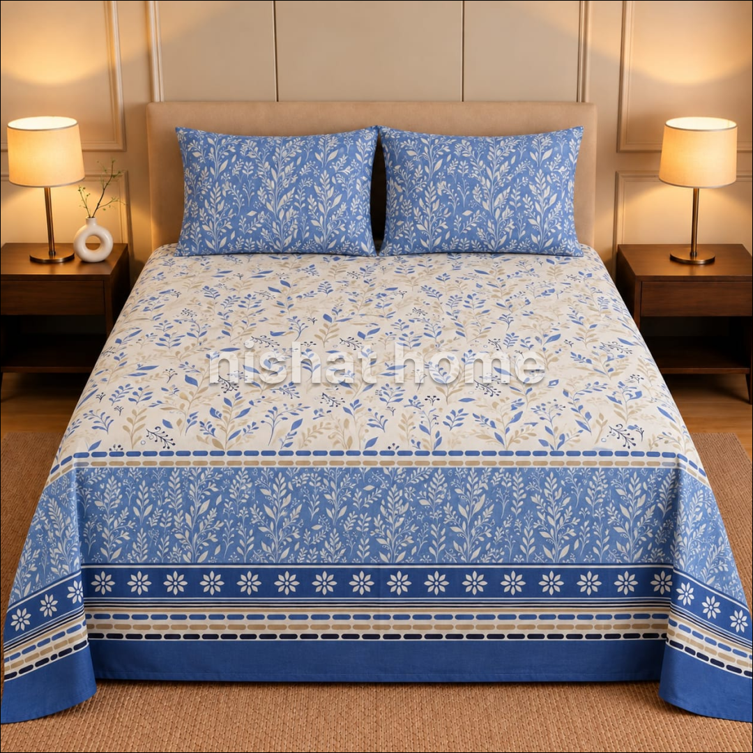 Executive Pure Cotton Bed Sheet - King - 3pcs - NLB144