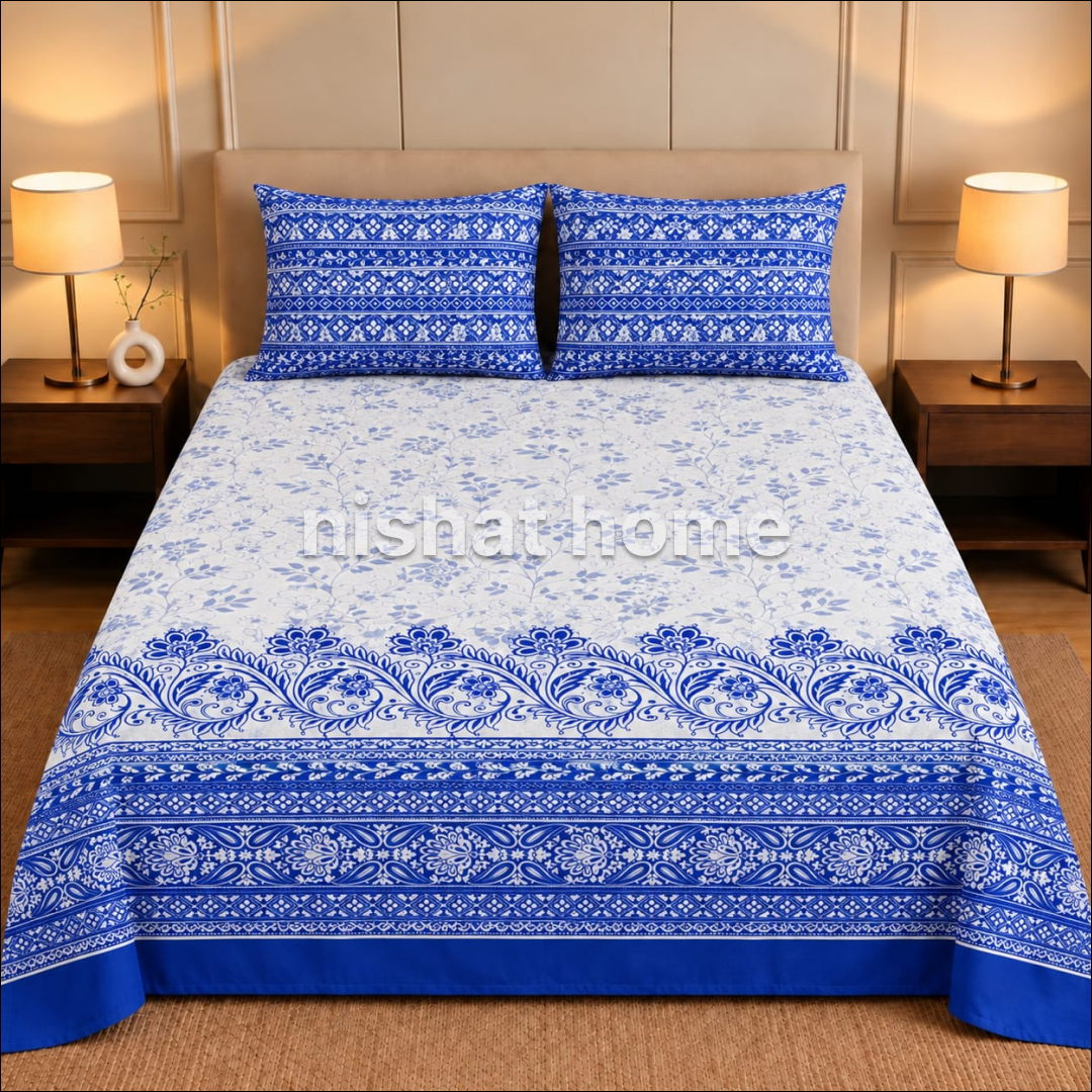 Executive Pure Cotton Bed Sheet - King - 3pcs - NLB146