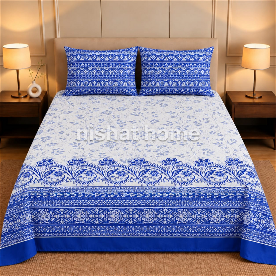 Executive Pure Cotton Bed Sheet - King - 3pcs - NLB146