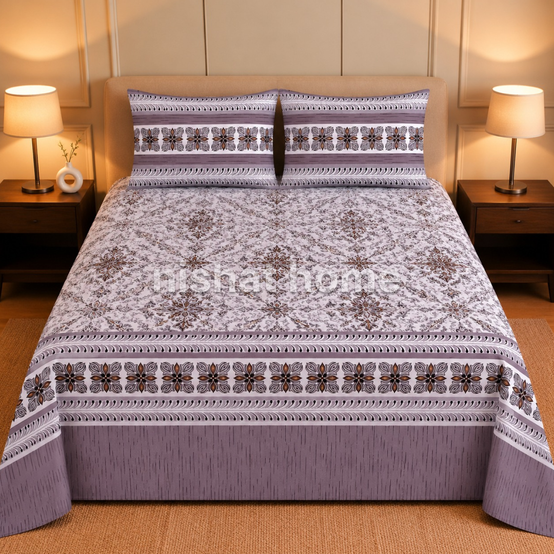 Executive Pure Cotton Bed Sheet - King - 3pcs - NLB148