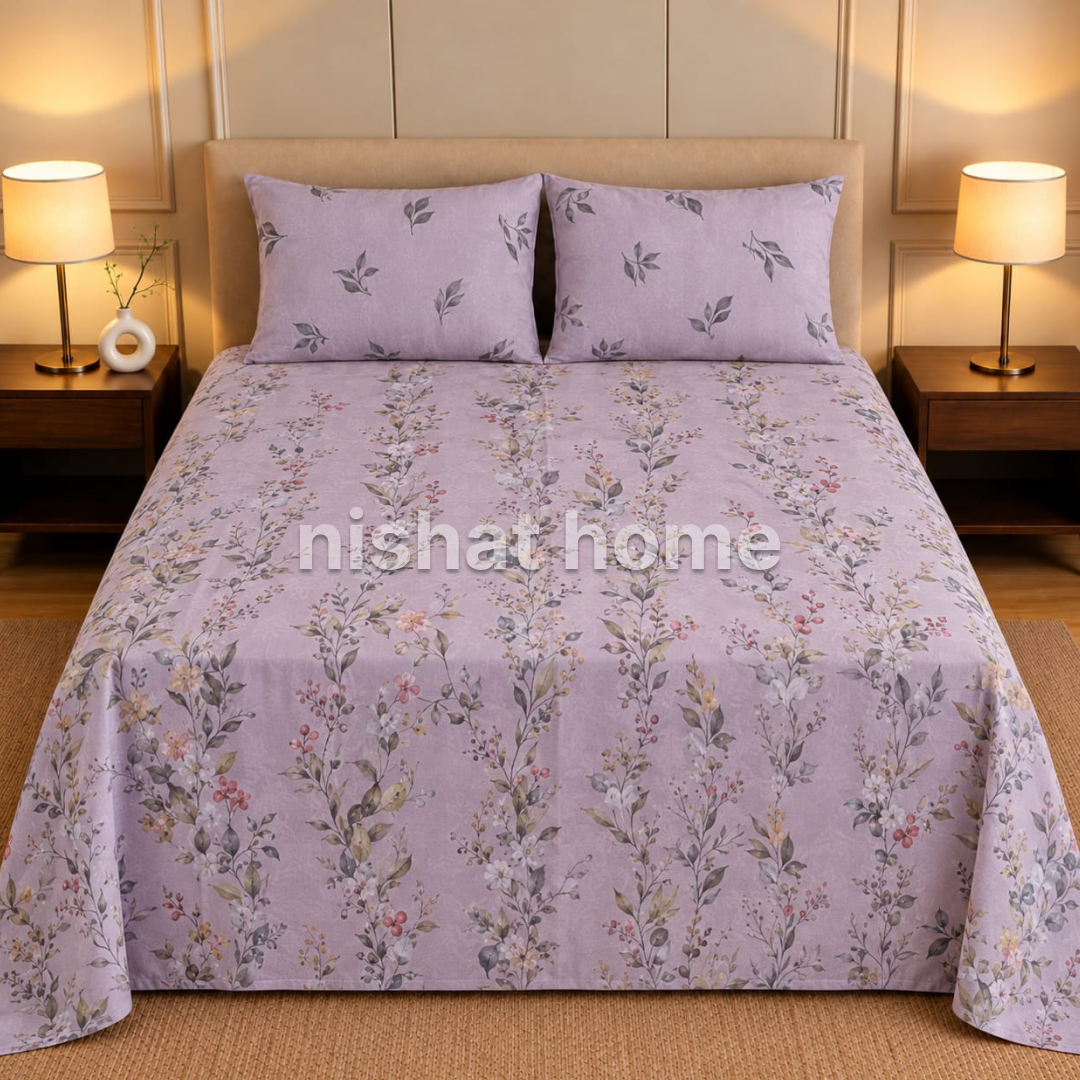 Executive Pure Cotton Bed Sheet - King - 3pcs - NLB150
