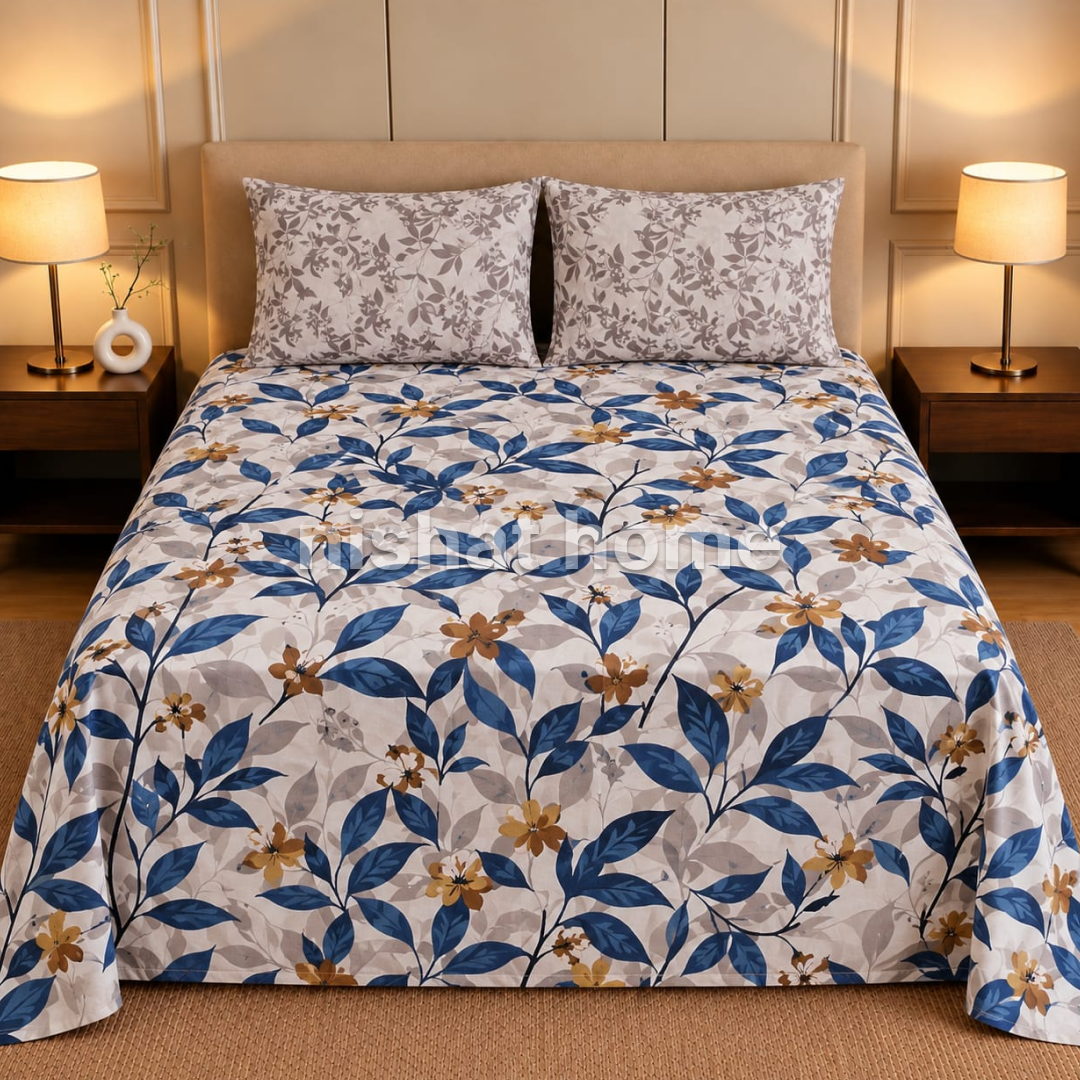 Executive Pure Cotton Bed Sheet - King - 3pcs - NLB155