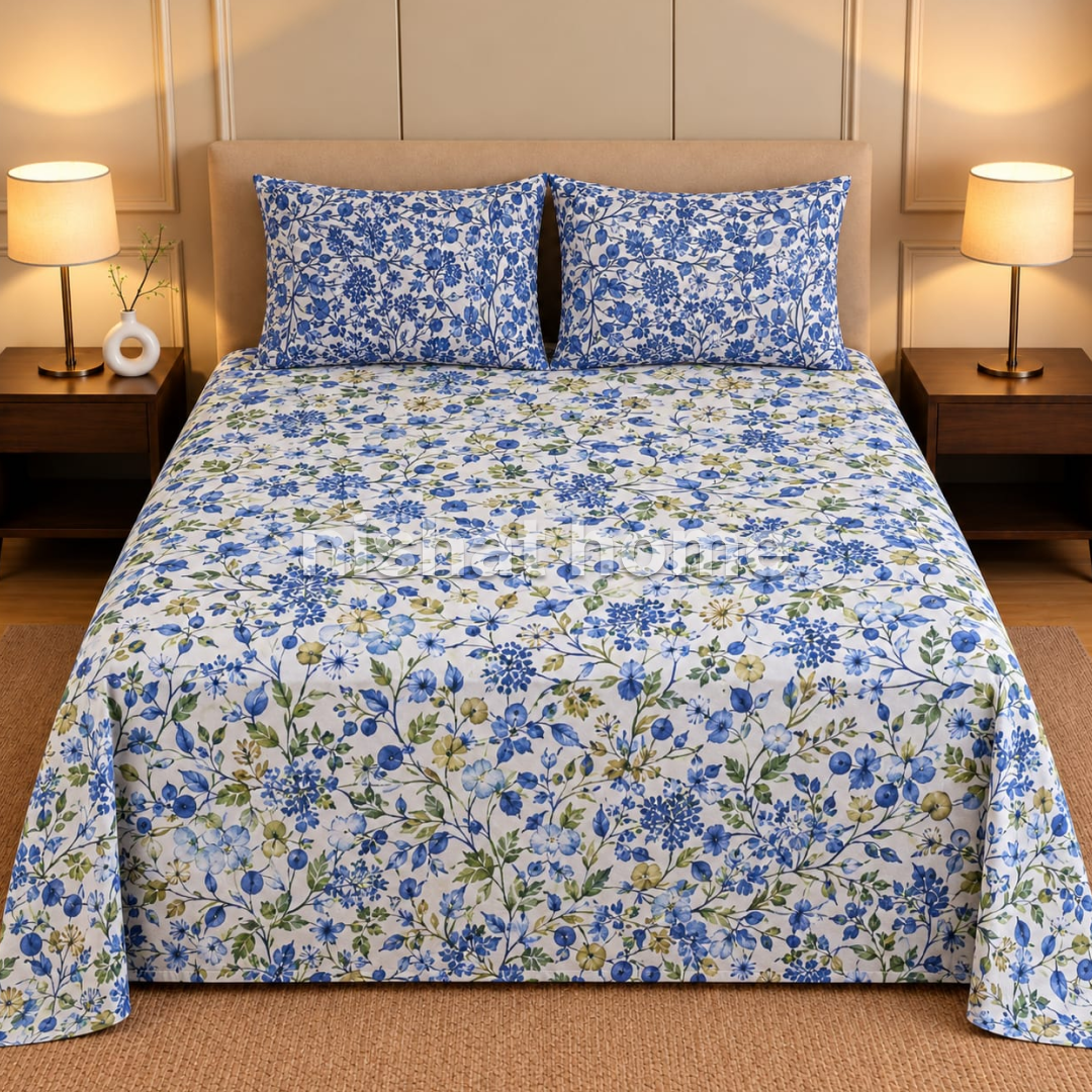 Executive Pure Cotton Bed Sheet - King - 3pcs - NLB160