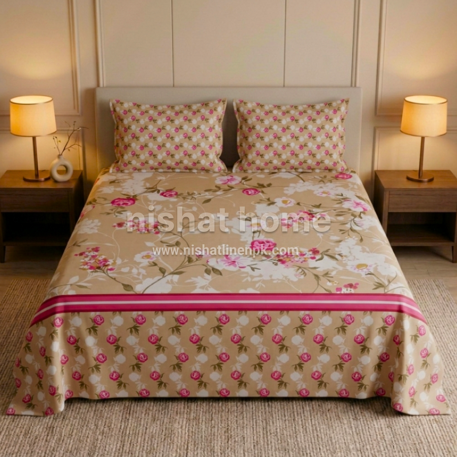 Executive Pure Cotton Bed Sheet - King - 3pcs - NLB79