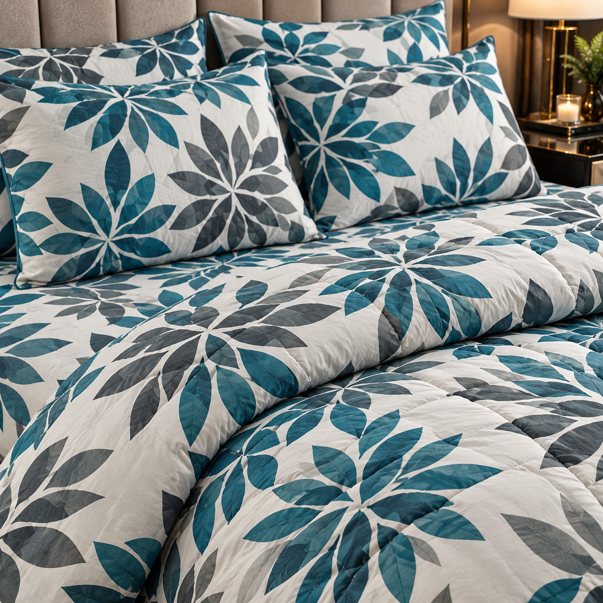 Royal Pure Cotton Winter Quilt Set - Razai Set - 6pcs - RQS17
