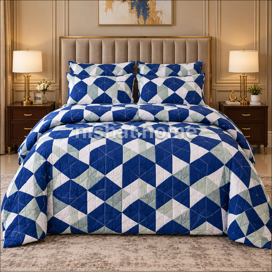 Royal Pure Cotton Winter Quilt Set - Razai Set - 6pcs - RQS19