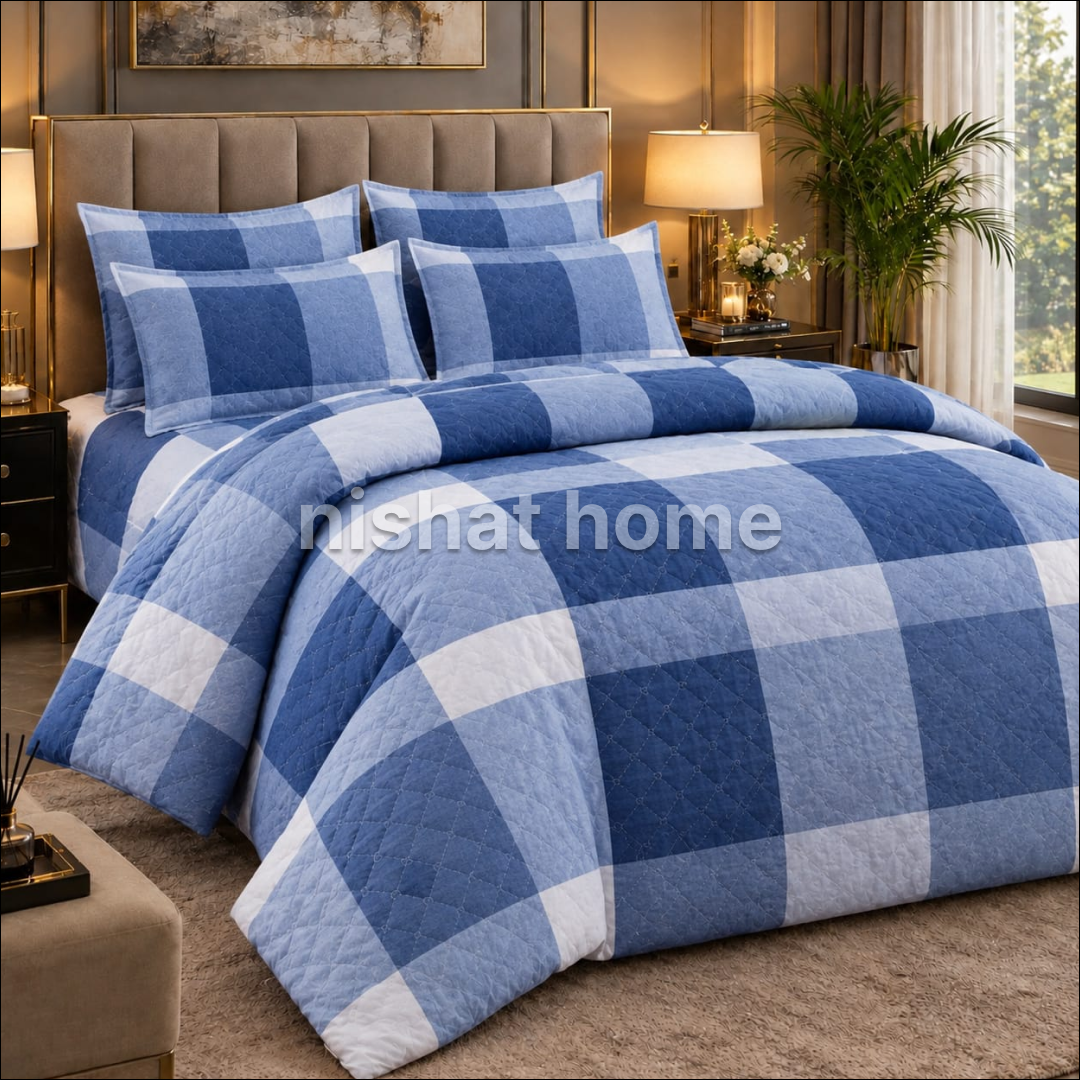 Royal Pure Cotton Winter Quilt Set - Razai Set - 6pcs - RQS20